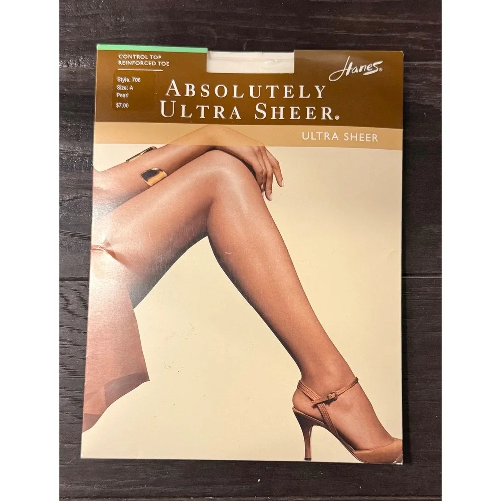 Hanes Womens Size A Pantyhose Pearl Absolutely Ultra Sheer Control Top 706 NEW
